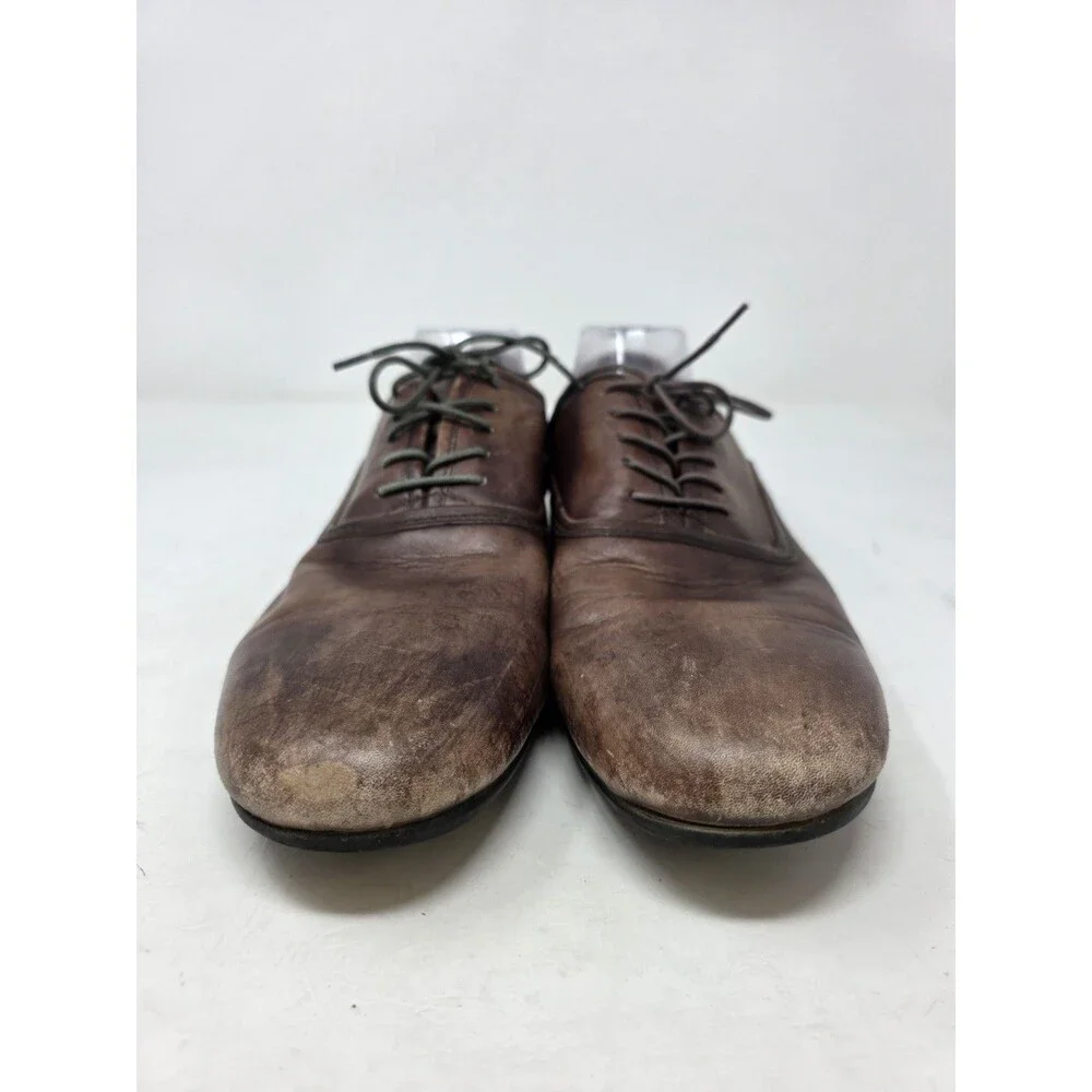 Bed|Stu Mens Bricker Brown Dirty Vegetable Genuine Leather Lace Up Shoes Sz.12